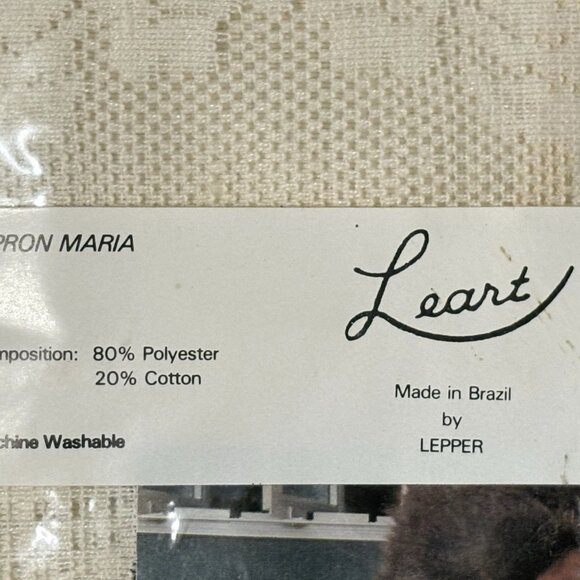 VTG 90'S Leart Beige Laced with Hearts & Flowers Design Bib Apron OS NEW - Picture 4 of 4